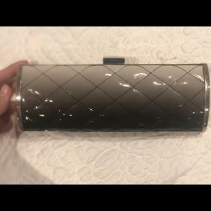 Grey padded clutch